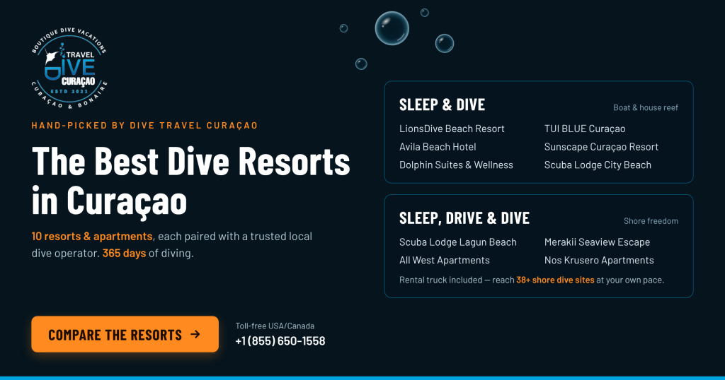 The Best Dive Resorts in Curaçao provide high quality Caribbean scuba diving vacation packages for individuals, families & groups to dive Curaçao