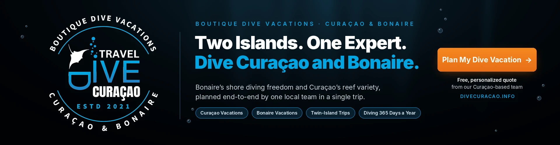 Still weighing Bonaire vs Curaçao? Tell us how you like to dive, who is coming with you and when you can travel, and our reservations team will recommend the right island, or the right split between both, and build the trip around you.