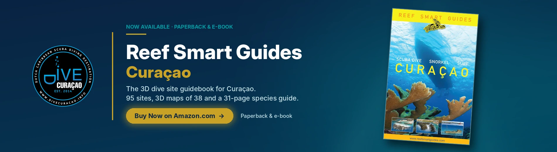 Released on October 24, 2023, Reef Smart Guides Curaçao was the first complete scuba and snorkel guidebook dedicated to the island, and it quickly reached #1 New Release in Amazon's Scuba Travel Guides category. Reef Smart's team spent nearly two years on the project, from first mapping dives to print.